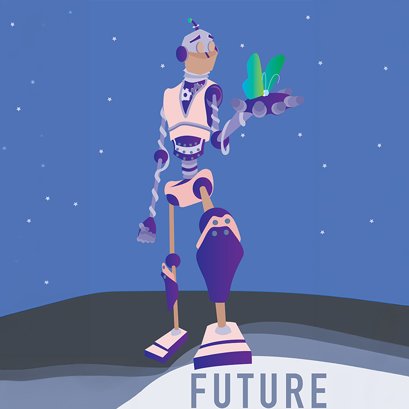 student robot illustration